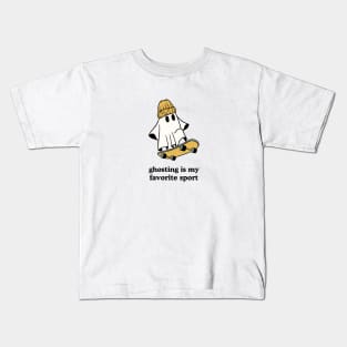 Ghosting is my Favorite Sport Halloween Ghost Skater Kids T-Shirt